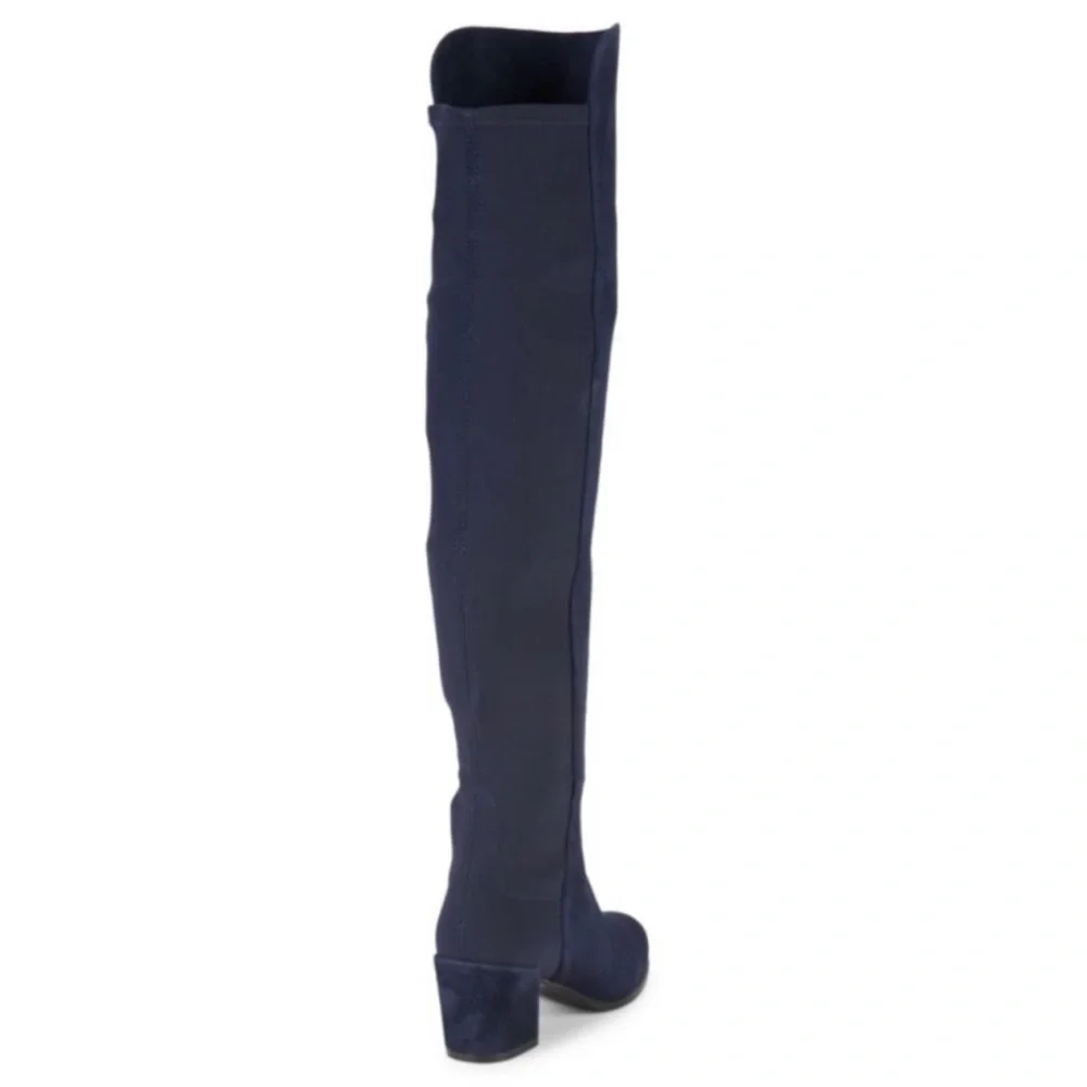Stuart Weitzman NEW 5050 City Block Over the Knee Blue Suede Size 4.5 US 35 EU - Picture 4 of 10